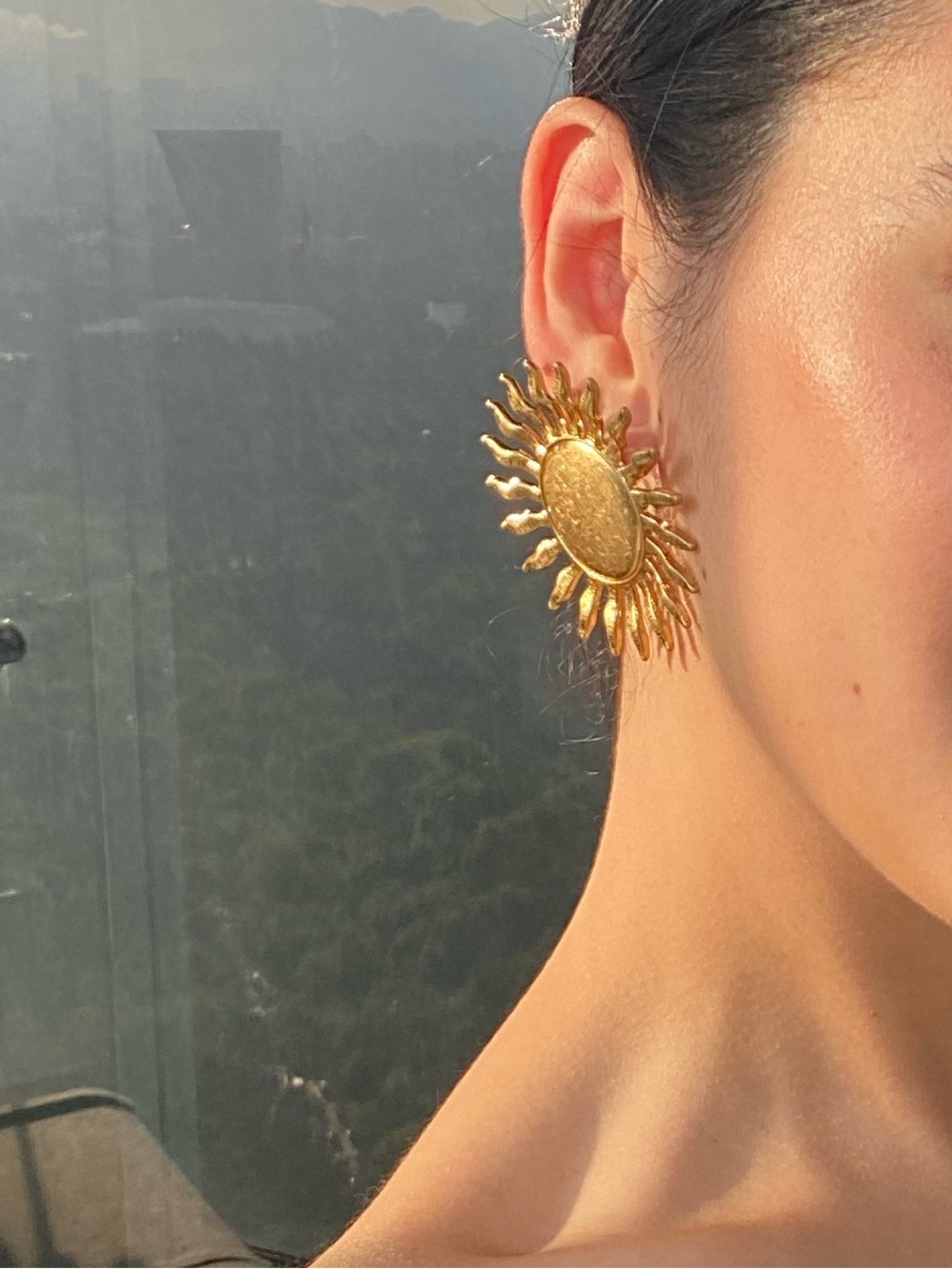 Gold Sunburst Earrings